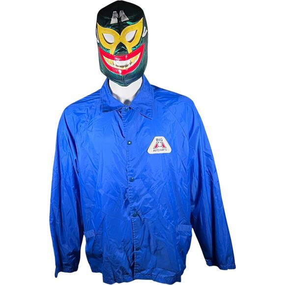 Unbranded Other - K-Brand XL Vintage Workwear Coach Jacket Blue BIG A Auto Parts 80s Raglan